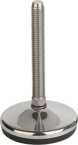 Kipp K0739.1212024X150 STELLFUß, FORM:A M24X150, D=120, EDELSTAHL, KOMP:GUMMI - KIPP K0739-A Stellfuesse Stahl oder Edelstahl Form A - Bild