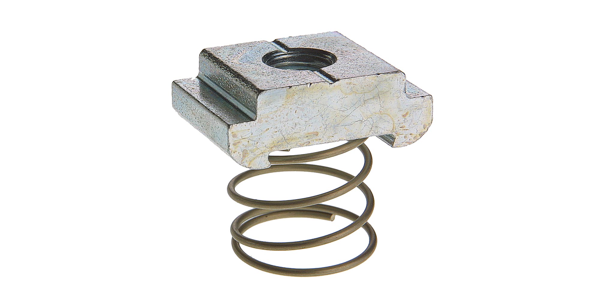 Woerz 4420/3 Nutensteine mit Schlitz C30 M3, mit Schraube, mit Feder, Material: Stahl, verzinkt, 1VPE= 100 Stück - Woertz Serie 4420 Nutensteine mit Schlitz für Profil C30 aus Stahl verzinkt, ohne Schraube mit Feder