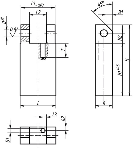 Norelem 08050-01 LAGERBOCK, LANG, L=25 !!! AUSLAUFARTIKEL !!! NUR NOCH LAGERABVERKAUF !!! - Norelem 08050 Lagerboecke lang