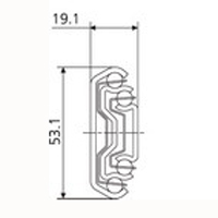 Accuride DZ5306-0055DO Teleskopschienen 100% Vollauszug, 19,1x53, SL 550, TR 573, 110kg - 5321SC Accuride Teleskopschiene Profil