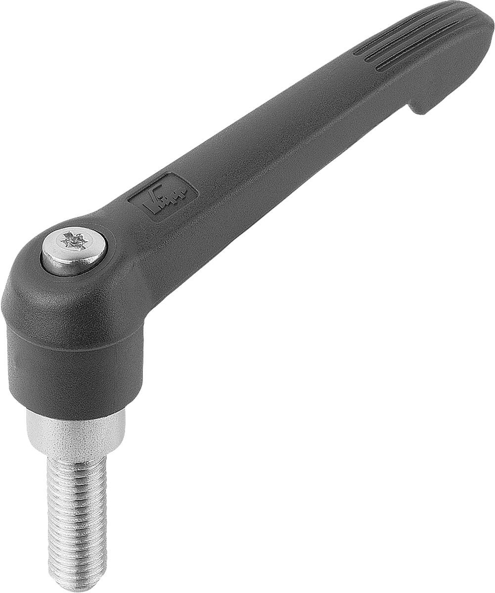 Kipp K0270.5161X30 KLEMMHEBEL GR.5  M16X30       EDELSTAHL, GRIFFHEBEL SCHWARZGRAU - K0270-5161X30 KLEMMHEBEL GR 5 M16X30 EDELSTAHL - GRIFFHEBEL SCHWARZGRAU