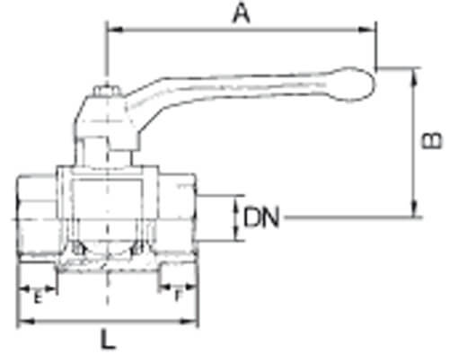 RIEGLER 330.06-R Kugelhahn Standardausf., roter Hebel, IG/IG, MS vern., G 1 - LE71512 330-05-R Kugelhahn mit rotem Stahlhebel - leichte Ausfuehrung - Innen Innengewinde
