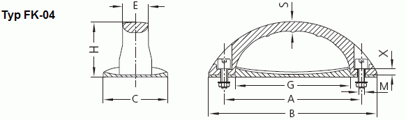 Leschhorn FK-01.B120.84  feinstruktur Bügelgriffe mit KappenA 120,  Polyamid schwarz - Zeichnung FK-04 Feinstruktur Kunststoff Buegelgriffe