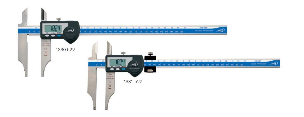 Helios Preisser 1330 522 DIGI-MET Werstattmessschieber ohne Feineinstellung 300 mm Messbereich, 90 mm Schnabellänge - 1330 - 1331 DIGI-MET Werstattmessschieber