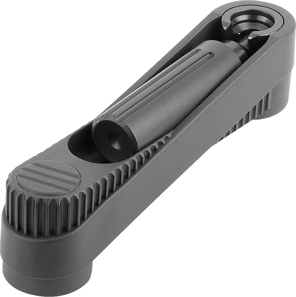 Kipp K0266.121204 NOVO.GRIP HANDKURBEL ZYL.GRIFF UMLEGBAR, GR.2, A=100, D=12H7 - K0266-121204 NOVO GRIP HANDKURBEL ZYLINDERGRIFF UMLEGBAR - GR 2 - A 100 - D 12H7