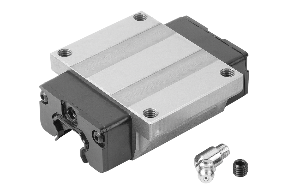 Norelem 21411-05-15106310 FÜHRUNGSWAGEN MIT FLANSCH GR.15 L3=63,1 B1=47 VERGÜTUNGSSTAHL, STANDARD, KOMP:WÄLZLAGERSTAHL - NLM 21411-05 Fuehrungswagen mit Flansch, Kugelumlauffuehrung Standard - Abbildung
