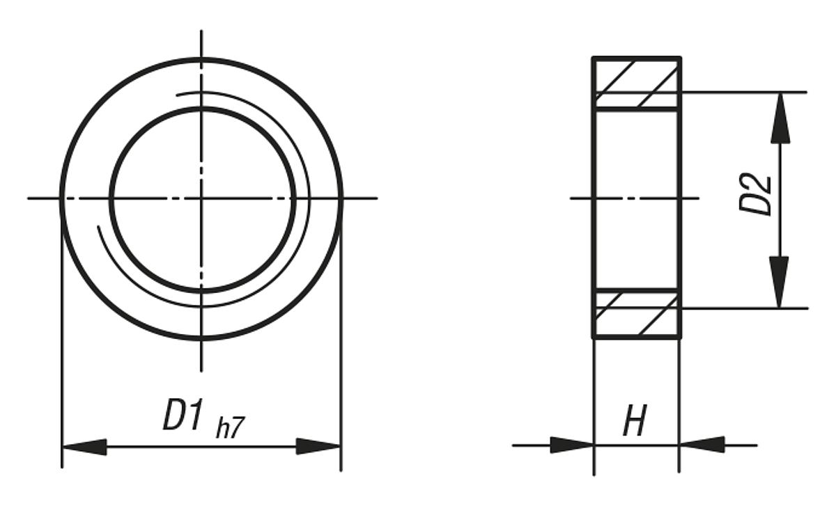 Norelem 20240-0705 ZENTRIERRING, D1=7, D2=M5, - NLM 20240 Zentrierringe - Massblatt