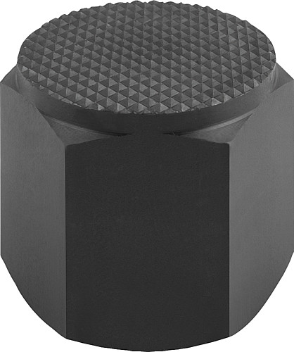 Norelem 02040-615 POSITIONSFUß, FORM:F, AUTOM.STAHL BRÜN. U. EINSATZGEHÄRTET, SW=17 - Norelem 02040-F Positionsfuesse mit Innengewinde Form F