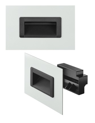 Leschhorn KM-48.115.7030   Kunststoff Muldengriffe A 115,  Polyamid steingrau - Leschhorn KM Kunststoff Muldengriffe