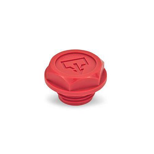 Ganter 740.2-G1 Verschlussschrauben mit DIN Ablasssymbol, Kunststoff, rot, O Ring eingefasst - GN 740-2 Verschlussschrauben mit DIN Ablasssymbol - Kunststoff - rot - O Ring eingefasst-Abbildung
