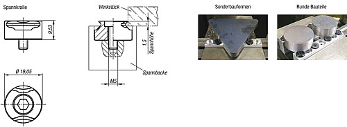 Norelem 04440-0919 SPANNKRALLE RUND, - Norelem 04440 Spannkralle rund