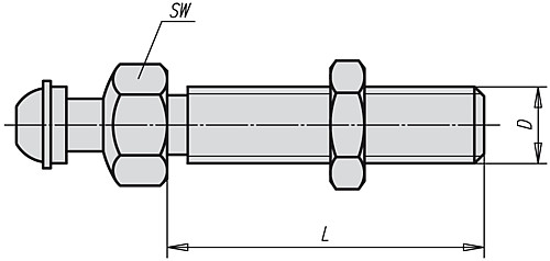 Norelem 27828-120661 GEWINDESPINDEL M12X66, F. STELLFUSS - Norelem 27828 Gewindespindeln fuer Stellfuesse aus Stahl oder Edelstahl
