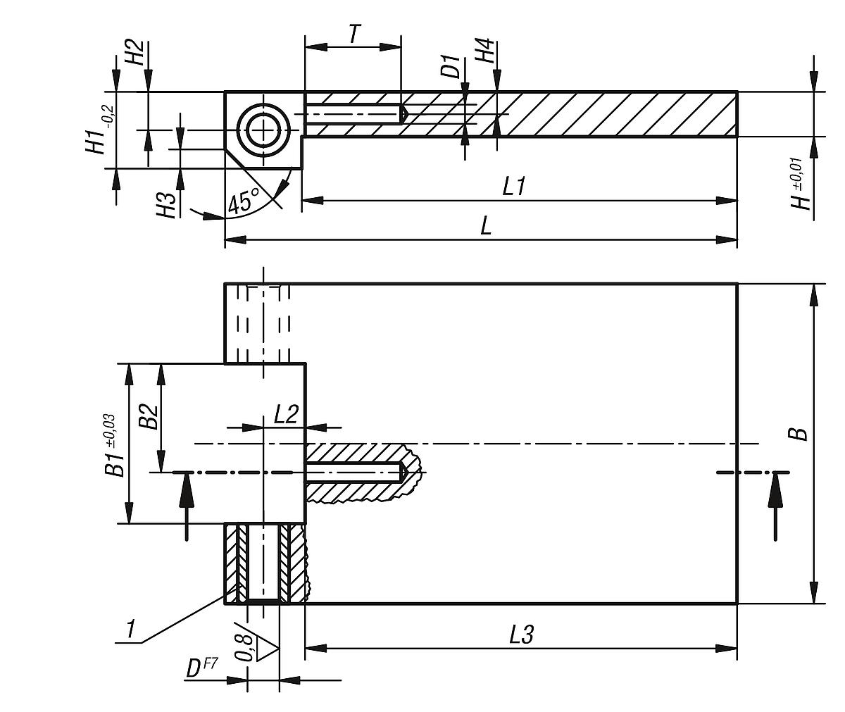 Norelem 08000-03 BOHRPLATTE, L=150, B=100 !!! AUSLAUFARTIKEL !!! NUR NOCH LAGERABVERKAUF !!! - NLM 08000 Bohrplatten - Massblatt