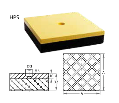 EFFBE EP25 Isolierplatten aus CR-Qualität, Belastung 120 kN, Maße: 250x250x25 mm - Isoliermatte HPS