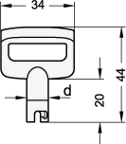 Ganter 816-10 SCHLÜSSEL ZUM ZIEHEN - GN 816 Schluessel fuer Verriegelungsbolzen GN 816-Skizze