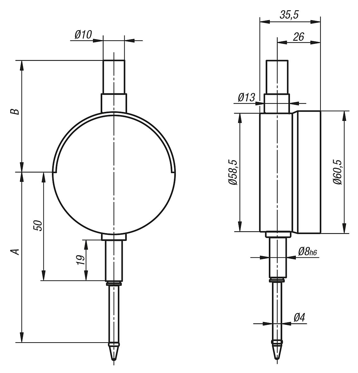 Norelem 32542-022 DIGITALE MESSUHR PRESET KOMPLETT, MIT KALIBRIERZERTIFIKAT - LE 32542 Digitale Messuhren - Massblatt