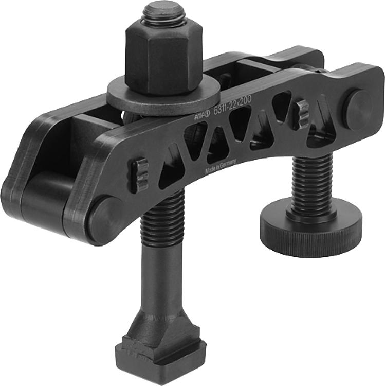 AMF 6311-22x200 Spanneisen, Leichtbau, Spannschraube  DIN 787: -, Nut DIN 508 : 20, 22, 24, 28, B1: 22 - LE 6311 Spanneisen - Leichtbau -Abbildung