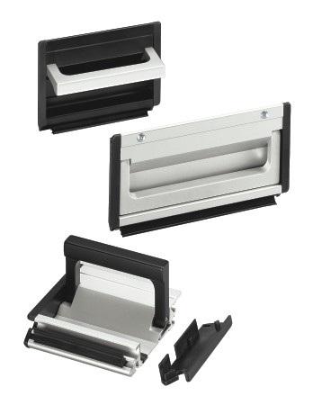 Leschhorn PK-73.B118.N1  Aluminium Profil Klappgriffe B 118, Schale natur / Griff natur eloxiert - Leschhorn PK Aluminium Klappgriffe