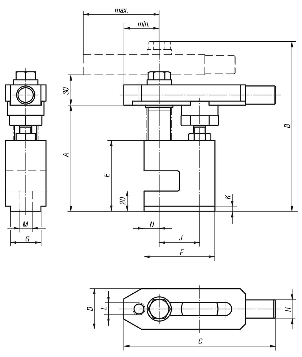 Kipp K0833.16110 SPANNPRATZE, SPANNANSATZ RUND SPANNANSATZ RUND - K0833 Spannpratzen Spannansatz rund - Massblatt