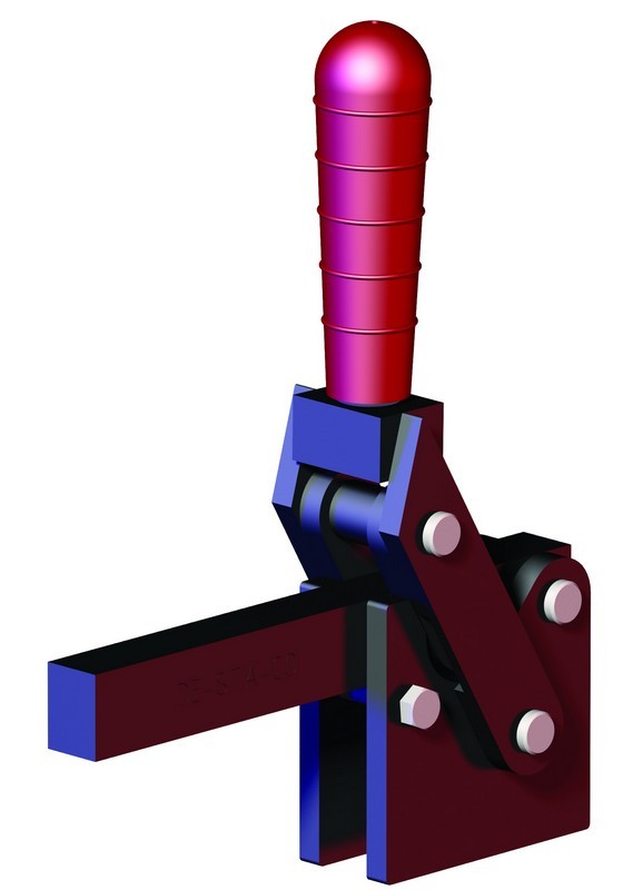 DESTACO 548 Vertikal-Kniehebelspanner Haltekraft 11000 N, Öffnungswinkel 200° - 548 Vertikalspanner - massiver Spannarm - Fuss gerade zum Anschweissen