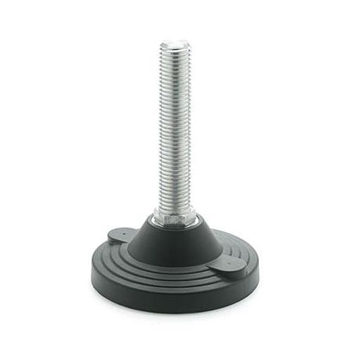 Ganter 247-125-M20-155-A ELESA STELLFUSS O.MUTTER, O.GUMMIAUFLAGE - GN 247 Stellfuesse mit Befestigungsbohrungen-Abbildung