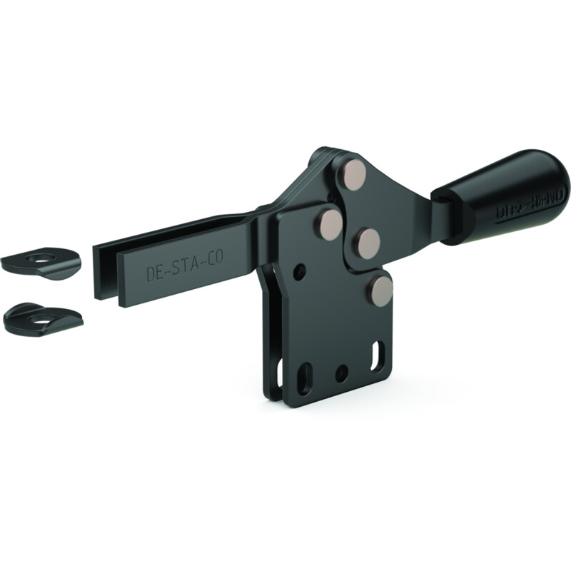 DESTACO 217-U Horizontalspanner Haltekraft 900N, Öffnungswinkel 90° - 217-UB-L-BLK Horizontalspanner - offener Spannarm - Fuss gerade - ohne Spindel - schwarz