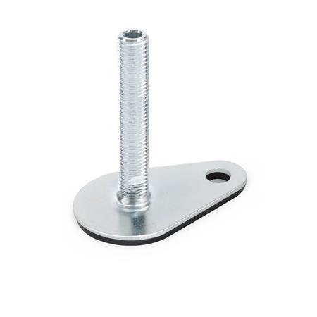 Ganter 42-50-M16-100-A0-U STELLFUß MIT BEFESTIGUNGSLASCHE - GN-42-Stellfuesse-Stahl-mit-Befestigungslasche-Tropfenform-A3-U