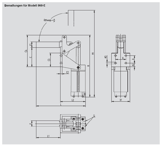 DESTACO 868 Standard Kraftspanner Haltekraft 17800 N  vertikaler Zylinder, 1/4 NPT - 868 Standard Kraftspanner