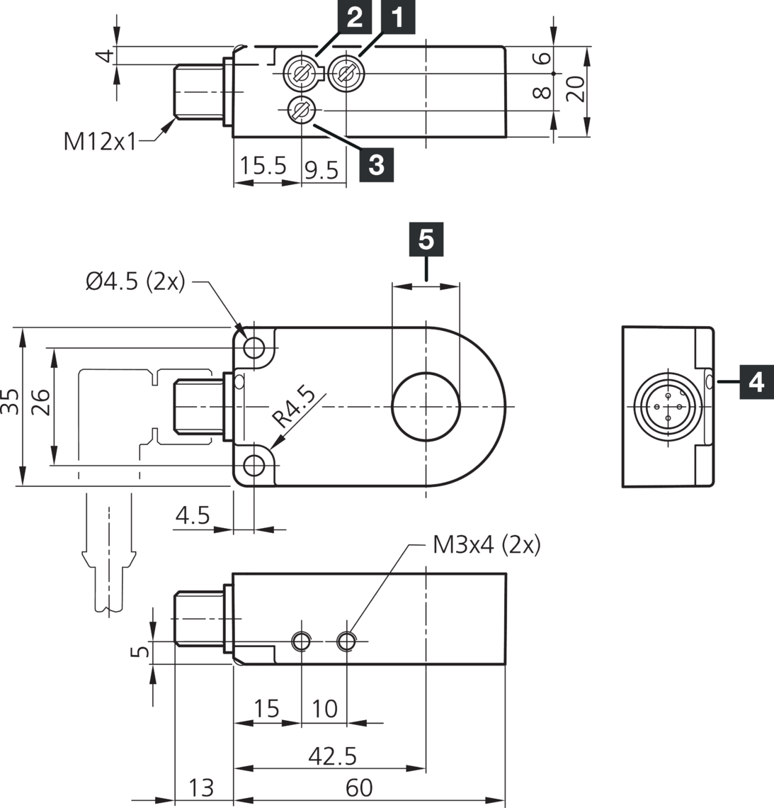 di-soric IRD 10 PSOK-IBS Induktiver Ringsensor, dynamisch, pnp, 200 mA, NO/NC, umschaltbar, Stecker, M12, 4-polig, IP 67 - di-soric Induktiver Ringsensor IRD-Skizze