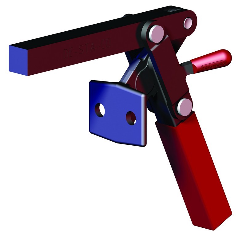 DESTACO 527 Vertikal-Kniehebelspanner Haltekraft 4500 N, Öffnungswinkel 195° - 527-F Vertikalspanner - Frontbefestigung