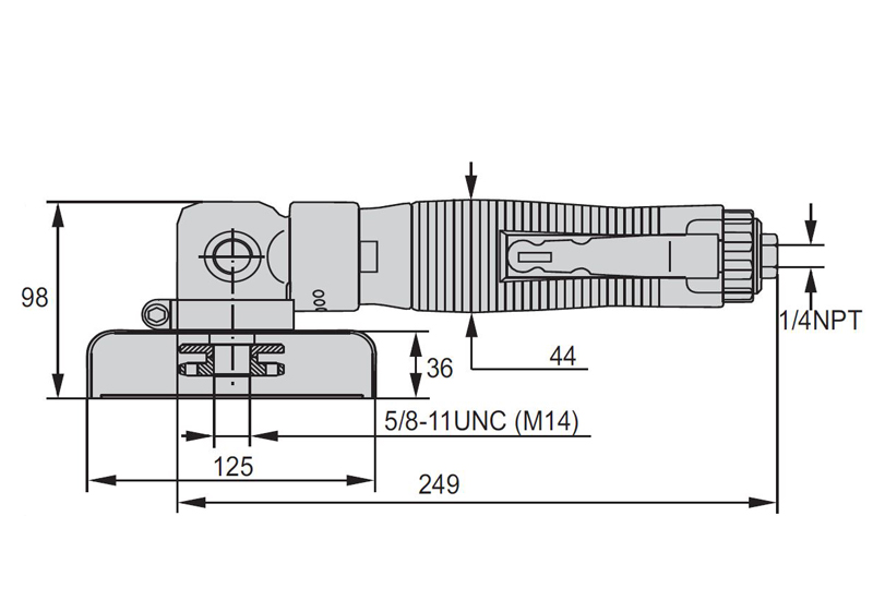 DESTACO 12S2752-65 Winkelschleifer Drehzahl 11.000 1/min, Leistung 600 W, Luftaustritt seitlich - Destaco Dotco 12 S-03 Winkelschleifer