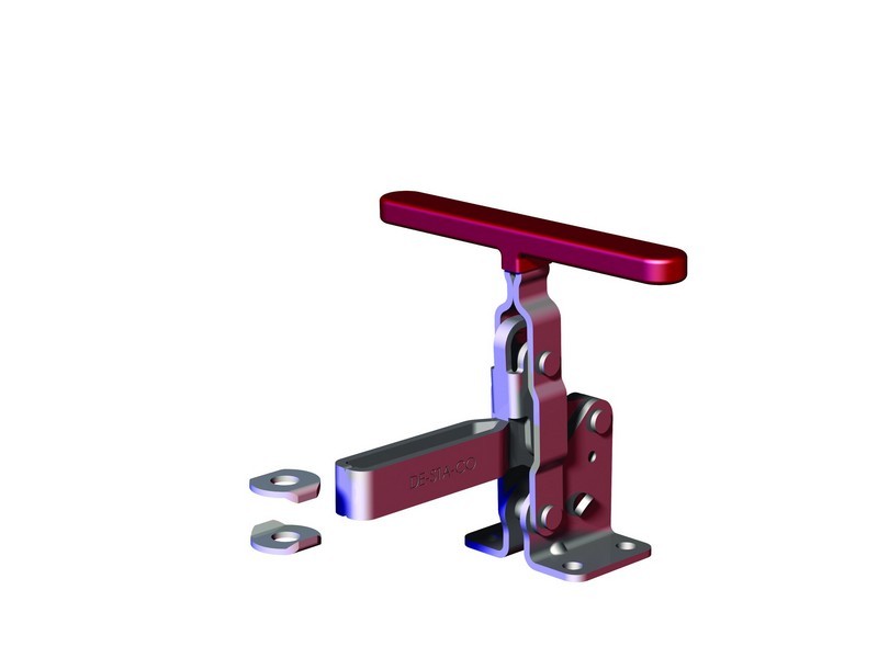 DESTACO 210-TUB Vertikal-Kniehebelspanner Haltekraft 2800 N - 3400 N, Öffnungswinkel 105° - 210-TU Vertikalspanner - U-Spannarm - Fuss abgewinkelt - T-Handgriff