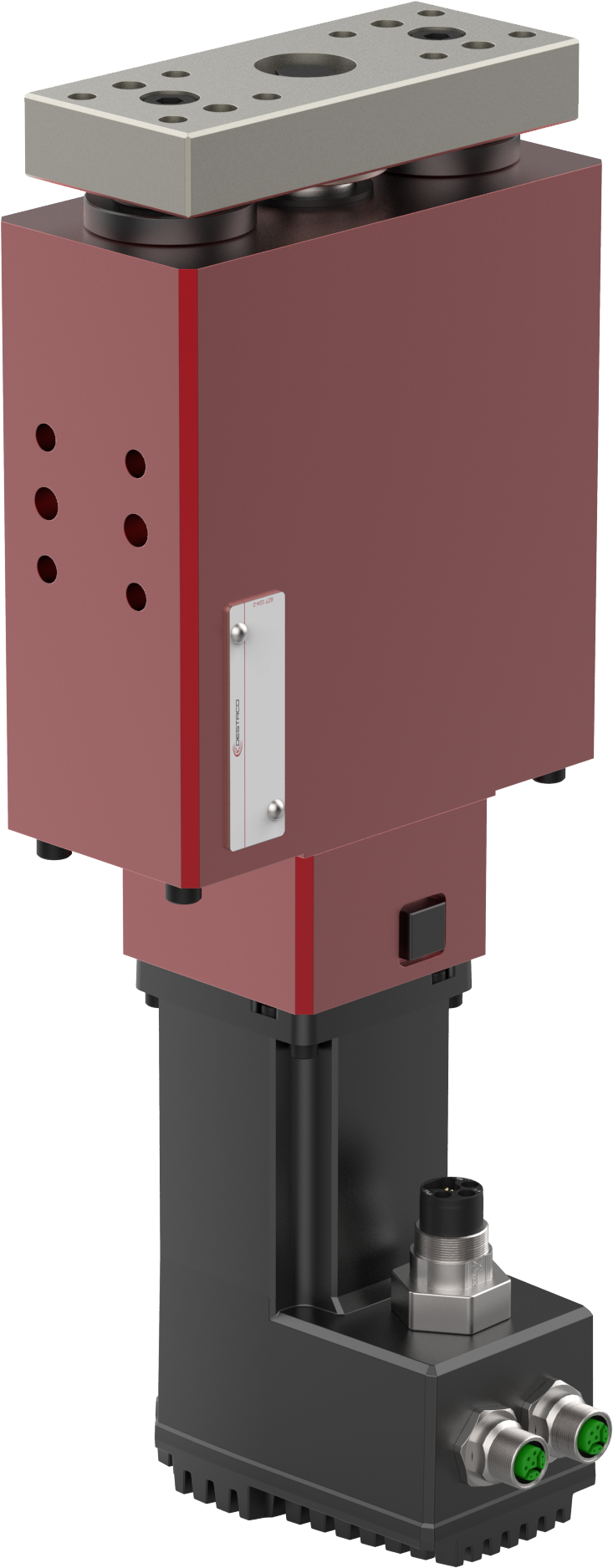 DESTACO 95W-103011060 Elektrische Schlitten-/Hubeinheit 95W, 0–60 mm Hub, Montageplatte Standard, Motoranschluss links, Servo-Antrieb 400V dezentral - DESTACO 95W Serie–Elektrische-Schlitten-Hubeinheit-48V-Motor