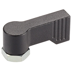 Halder 24101.0231 Drehriegel Flügelgriff einseitig 40, silber mit Innengewinde - Drehriegel - Fluegelgriff einseitig - 40 - schwarz - mit Anschraubflansch silber