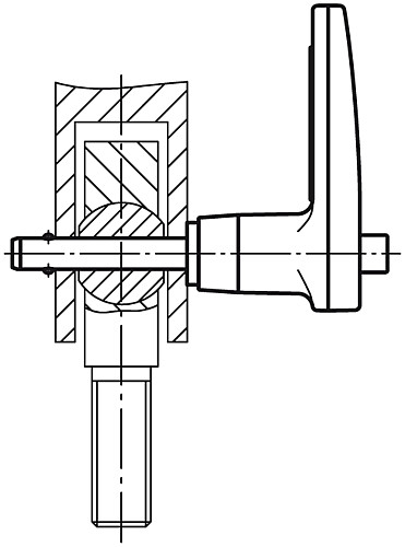Kipp K0642.15712050 KUGELSPERRBOLZEN M. L GRIFF, D1=12, L=50, SELBSTSICHERND - KIPP K0642 Kugelsperrbolzen mit L Griff selbstsich