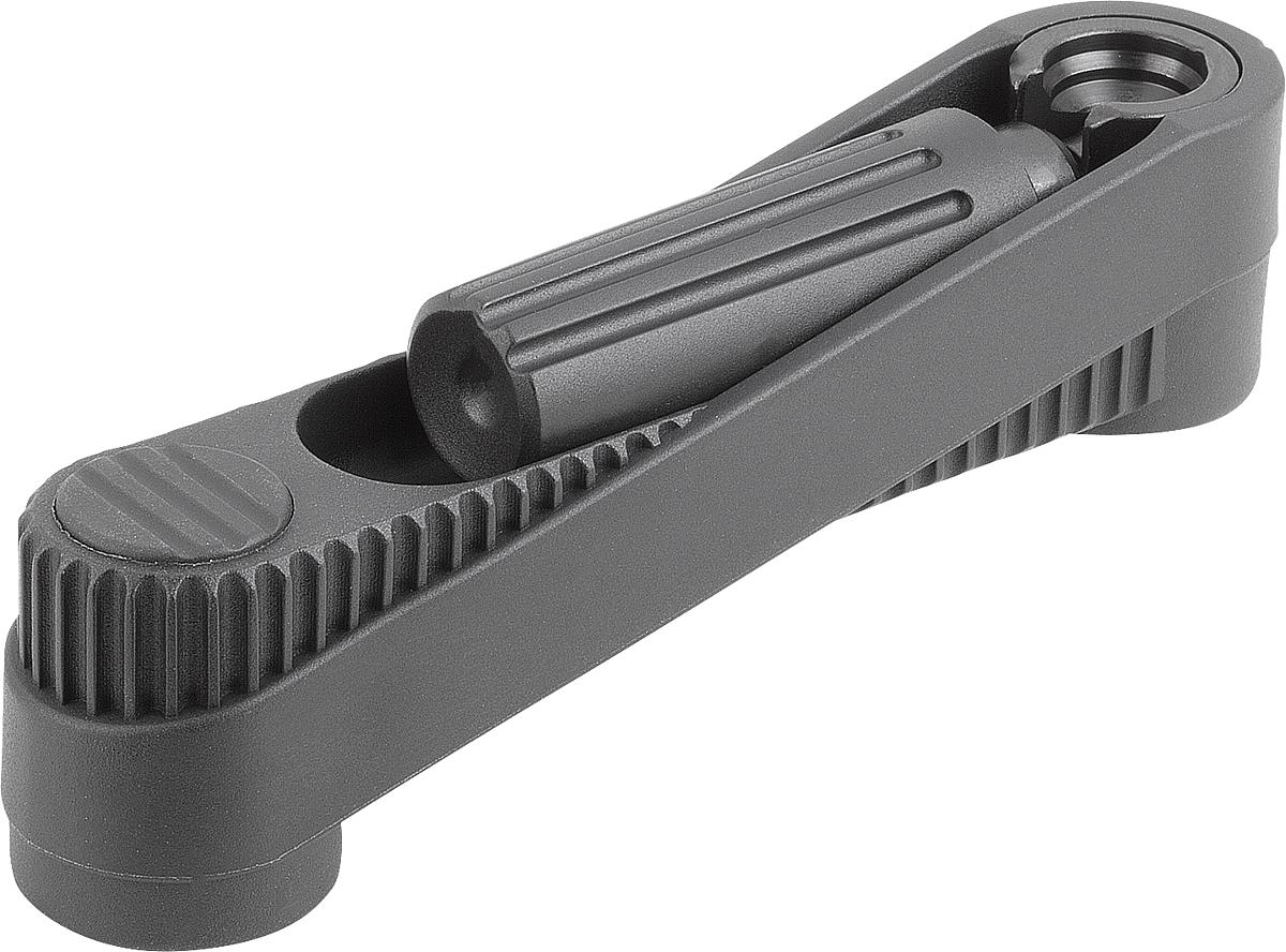 Kipp K0266.2110 NOVO.GRIP HANDKURBEL ZYL.GRIFF UMLEGBAR, GR.1, A=80, SW 10 - K0266-2110 NOVO GRIP HANDKURBEL ZYLINDERGRIFF UMLEGBAR - GR 1 - A 80 - SW 10