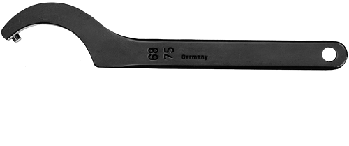 Leschhorn 12102.30-32 DIN 1810 B Hakenschlüssel mit Zapfen, Spezialstahl, brüniert, 30-32x3mm, L 136mm - LE70038 DIN 1810 B Hakenschluessel mit zapfen