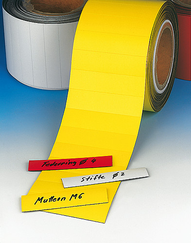 Norelem 96450-0800201 LAGERMAGNETSCHILD, WEISS, 80 X 20 - Norelem 96450 Lagermagnetschilder von der Rolle - vorgestanzt