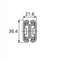 Accuride DB3630-0030 Teleskopschienen 100% Vollauszug, Auszug in beide Richtungen, 21,6x36,4, SL 300,TR 332, 35kg, schwarz verzinkt - 3630 Accuride Teleskopschiene Profil