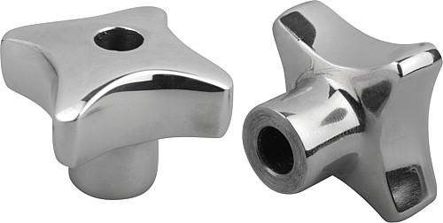 Kipp K0146.2032062 KREUZGRIFF                    EDELSTAHL, FORM B, D1=32, D4=6 - KIPP K0146-B Kreuzgriffe aehnlich DIN 6335 Edelstah