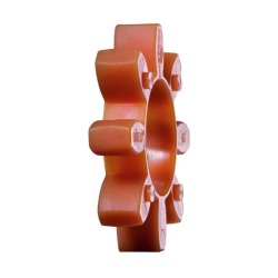 KTR 19-64D-grün T-PUR Zahnkranz für drehelastische Kupplungen ShoreA (alt Farbe natur weiß mit grüner Zahnmarkierung), für Kupplung Gr. 19 - LE09100 Zahnkranz-ORANGE