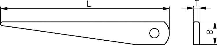 AMF 317-0 Austreiber für Werkzeugkegel, Größe : 0, B x T: 12x 3, L: 90 - DIN 317 Austreiber fuer Werkzeugkegel -Skizze