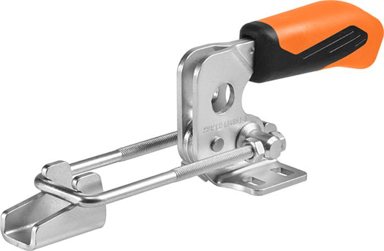 AMF 6848HJ-2 Verschlussspanner horizontal mit orangefarbenem Handgriff, Größe : 2, F1: 1,6 kN - LE 6848HJ Verschlussspanner horizontal mit orangefarbenem Handgriff-Abbildung