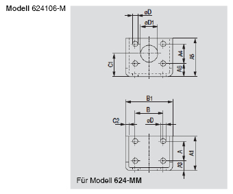 DESTACO 624106-M Befestigungswinkel Stahl für Modell 624-MM - 624 Befestigungswinkel