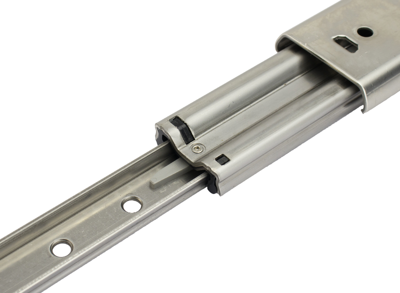 Accuride DS5334-0040EC Edelstahl Schwerlast Teleskopschienen mit Dämpfungssystem (Easy-Close) und Schnelltrennung, 100%+ Überauszug, 19,1x53,1, SL 400, TR 423,0, bis 90kg - Accuride DS5334EC Edelstahl-Teleskopschienen mit Daempfungssystem und Schnelltrennung - - Ueberausz