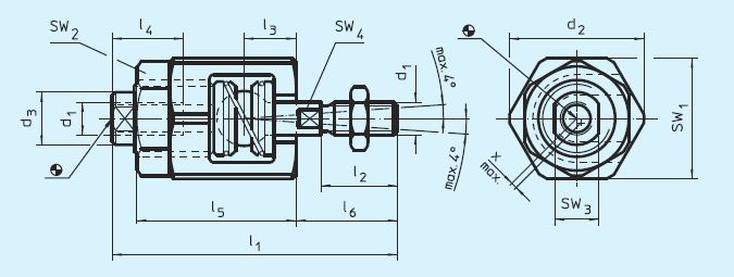 Halder 25100.0440 Schnellsteckkupplung mit Winkel und Radialversatzausgleich M 20 x 1.5, - LE70005 25100 Schnellsteckkupplungen mit Winkel- und Radialversatzausgleich