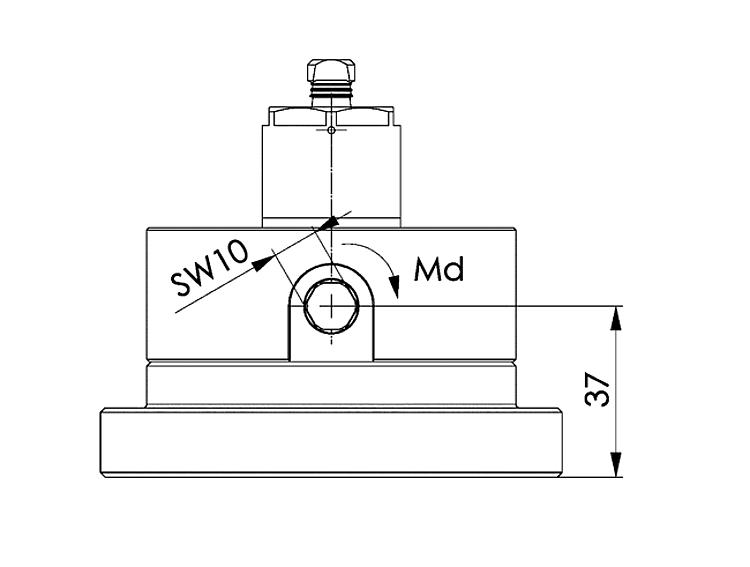 AMF 6489-01 Mechanisches Niederzugspannelement, außermittig, Spannranddicke   bei Al-Leg. min.: 9 mm, ØK: 10,9-11,8 mm - LE 6489 Mechanisches Niederzugspannelement - aussermittig -Anwendung