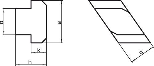 Halder 23020.0701 Mutter für T-Nuten >Rhombus - Rohling< Nutenmaß 20 - Muttern fuer T-Nuten -Rhombus - Rohling- Mutter fuer T-Nuten -Rhombus - Rohling- - Nutenmass 8