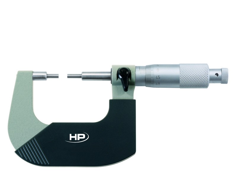 Helios Preisser 0855 303  Bügelmessschraube für Außennuten  50-75 mm Messbereich, Messfläche Ø3x8,5 mm - Helios Preisser 0855 Buegelmessschraube fuer Aussennuten