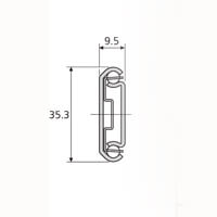 Accuride DZ0201-0024 Teleskopschienen 75% Teilauszug, 9,5x35,3, SL 610, TR 429, 35kg, hell verzinkt - 0201 Accuride Teleskopschiene Profil